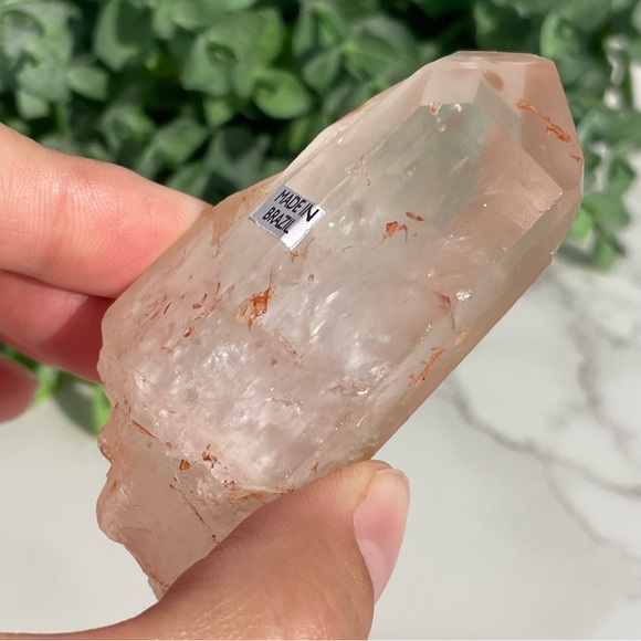 Tangerine Lemurian Quartz Crystal Point - Picture 16 of 17